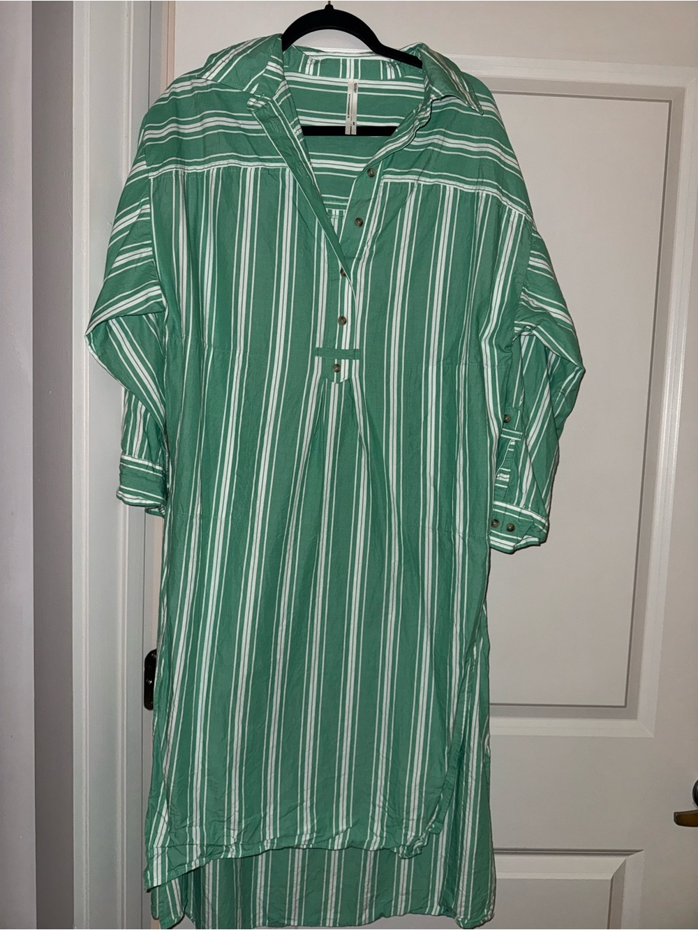 Anthropologie Long Sleeve Popover Midi Shirt Dress